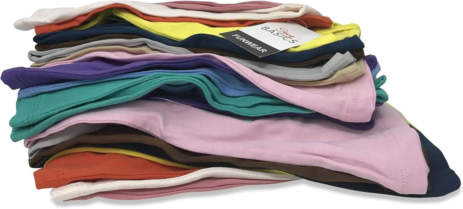 Sexy Basics Women's Basic Solid Color Cotton Stretch Camisole Adjustable Spaghetti Strap Tank Top- Multi Packs