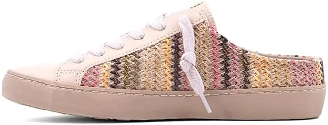 Shu Shop Womens Polka Striped Mule Sneakers Shoes Casual - Beige