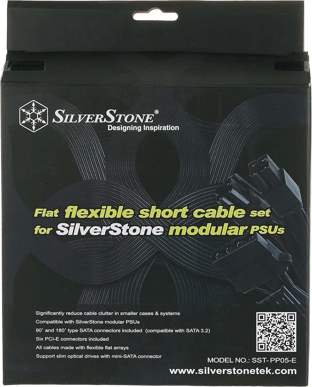 SilverStone Technology Flat Flexible Short Cable Set Designed for SilverStone Modular Power Supplies PP05-E