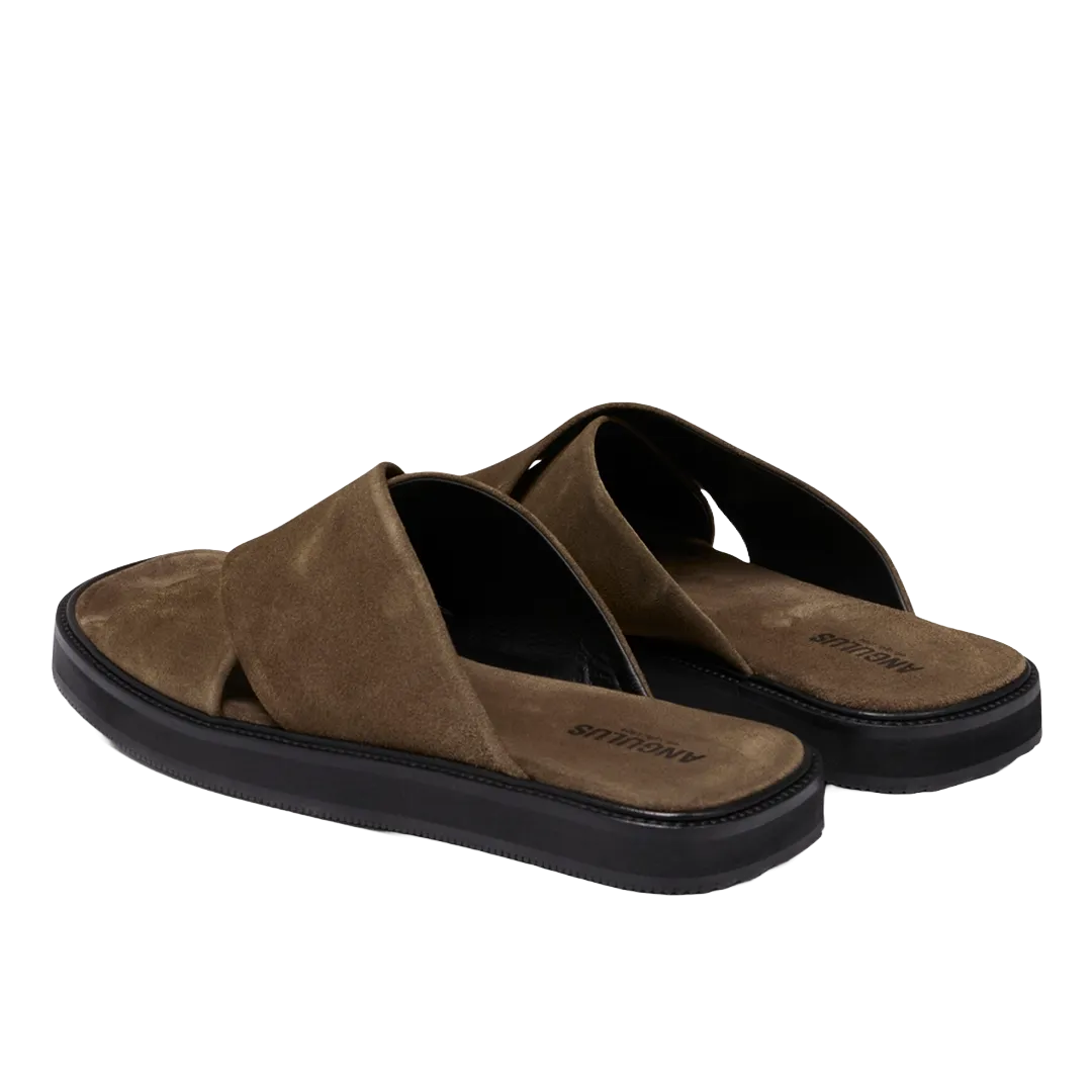 Slip-in cross leather sandal