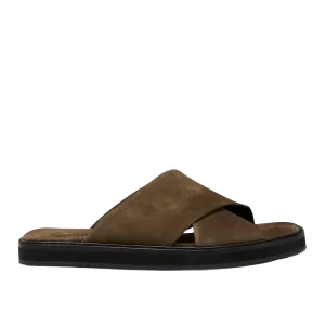 Slip-in cross leather sandal
