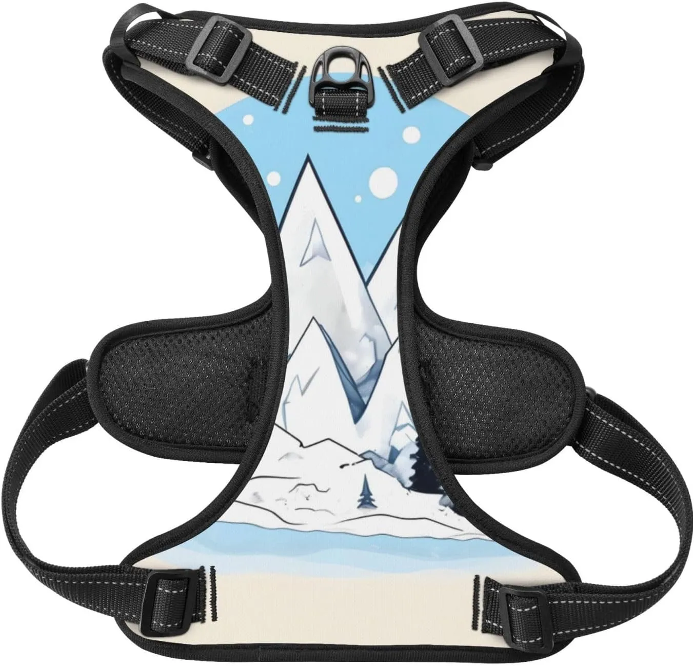 Snow-Capped Mountains Large Printed pet Traction Vest - Suitable for Dog Walking, Hiking and Outdoor Adventures,