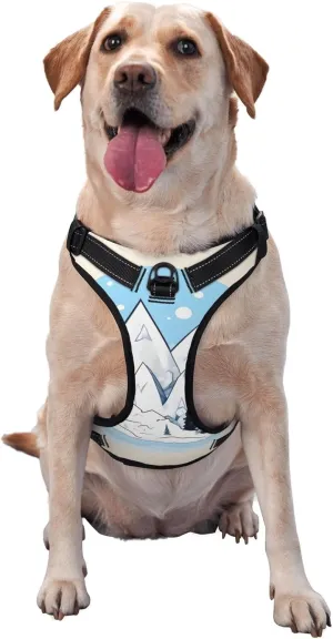 Snow-Capped Mountains Large Printed pet Traction Vest - Suitable for Dog Walking, Hiking and Outdoor Adventures,