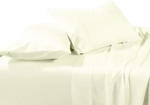 Solid Ivory Brushed Microfiber Twin Size Bed Sheet Set