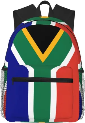 South African flag College Backpack For Women Men,Lightweight Travel Bag Backpack With Pockets for Women Men