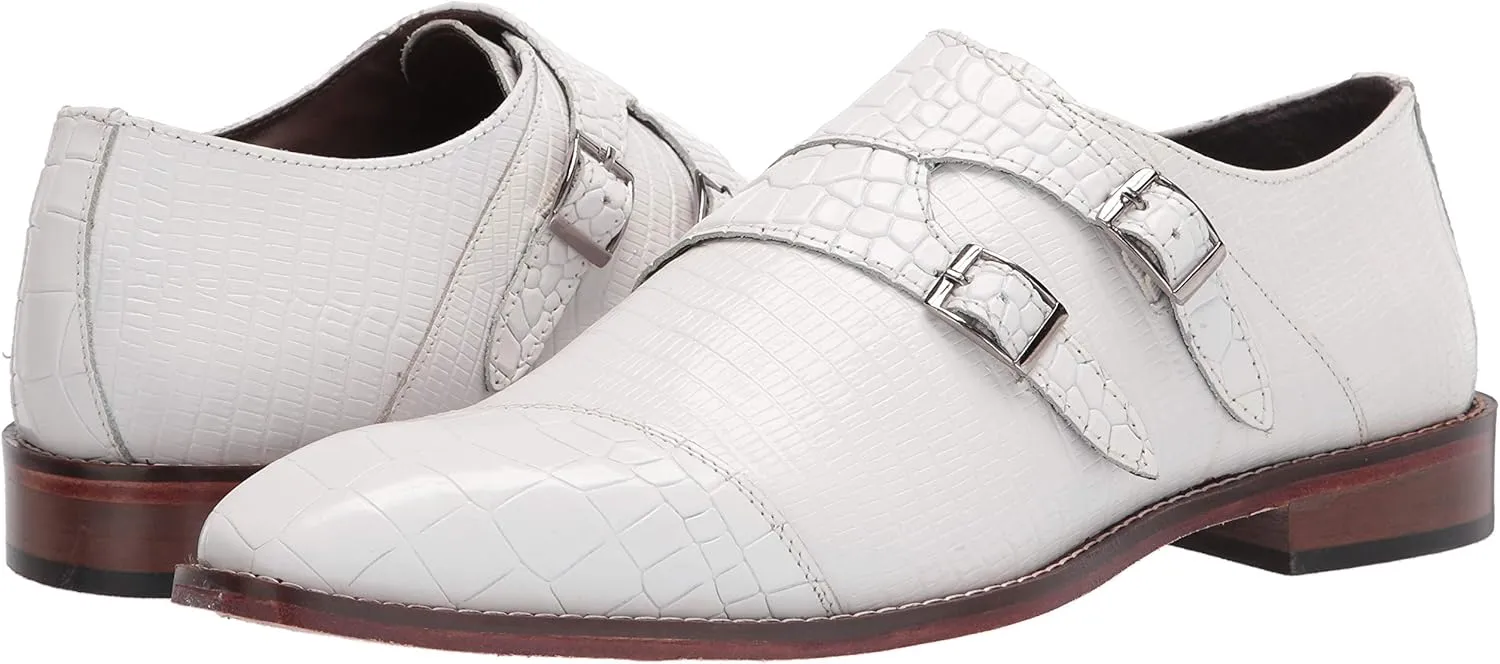 STACY ADAMS Men's Toscano Cap Toe Double Monk Strap Loafer