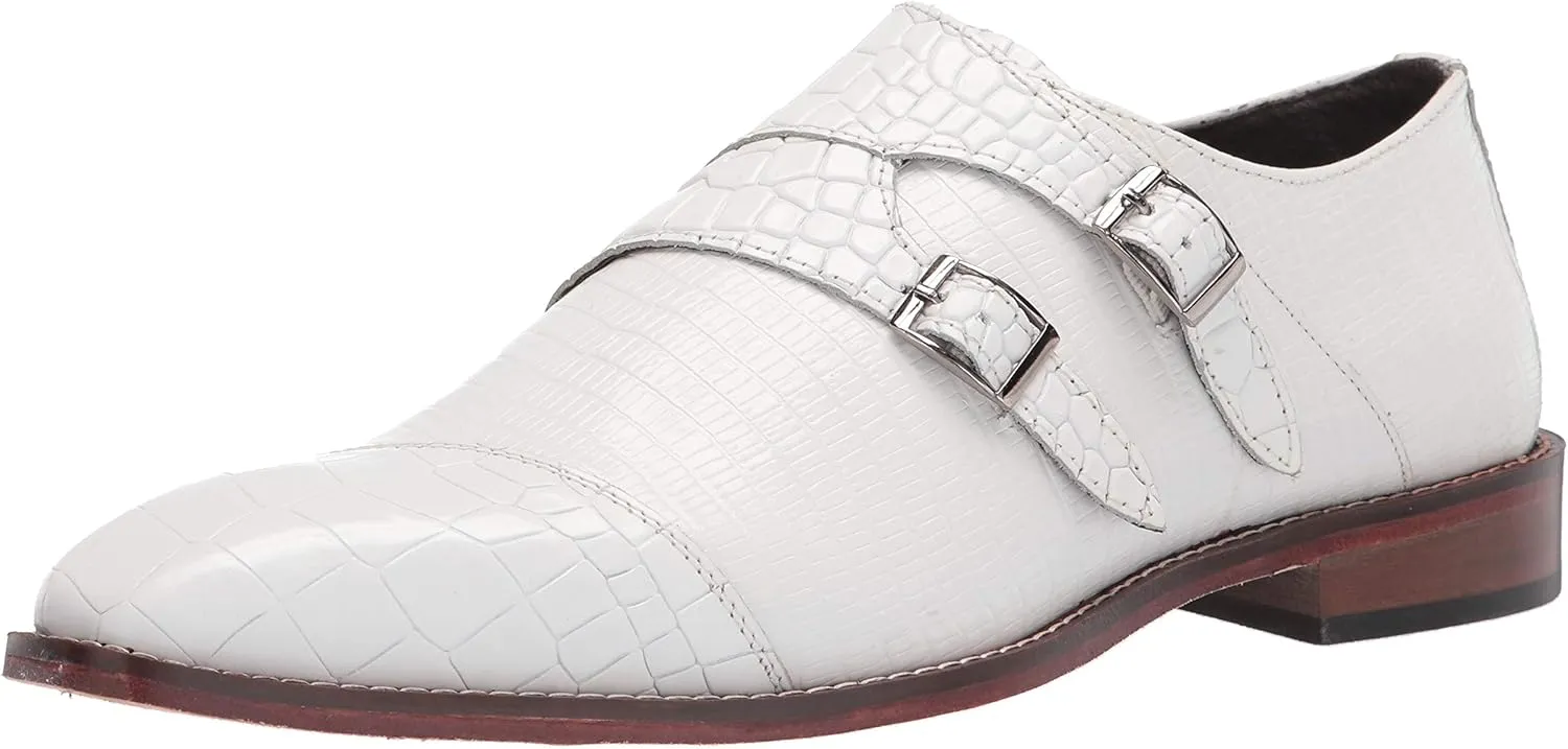 STACY ADAMS Men's Toscano Cap Toe Double Monk Strap Loafer