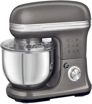 Stand Mixer, Electric Mixer, 6 Speed Dough Mixer Metal Lid with Stainless Steel Bowl, Tilt-head Kitchen Mixer with Wire Whisk, Dough Hook, Flat Beater & Splash Guard, Food Mixer for Baking