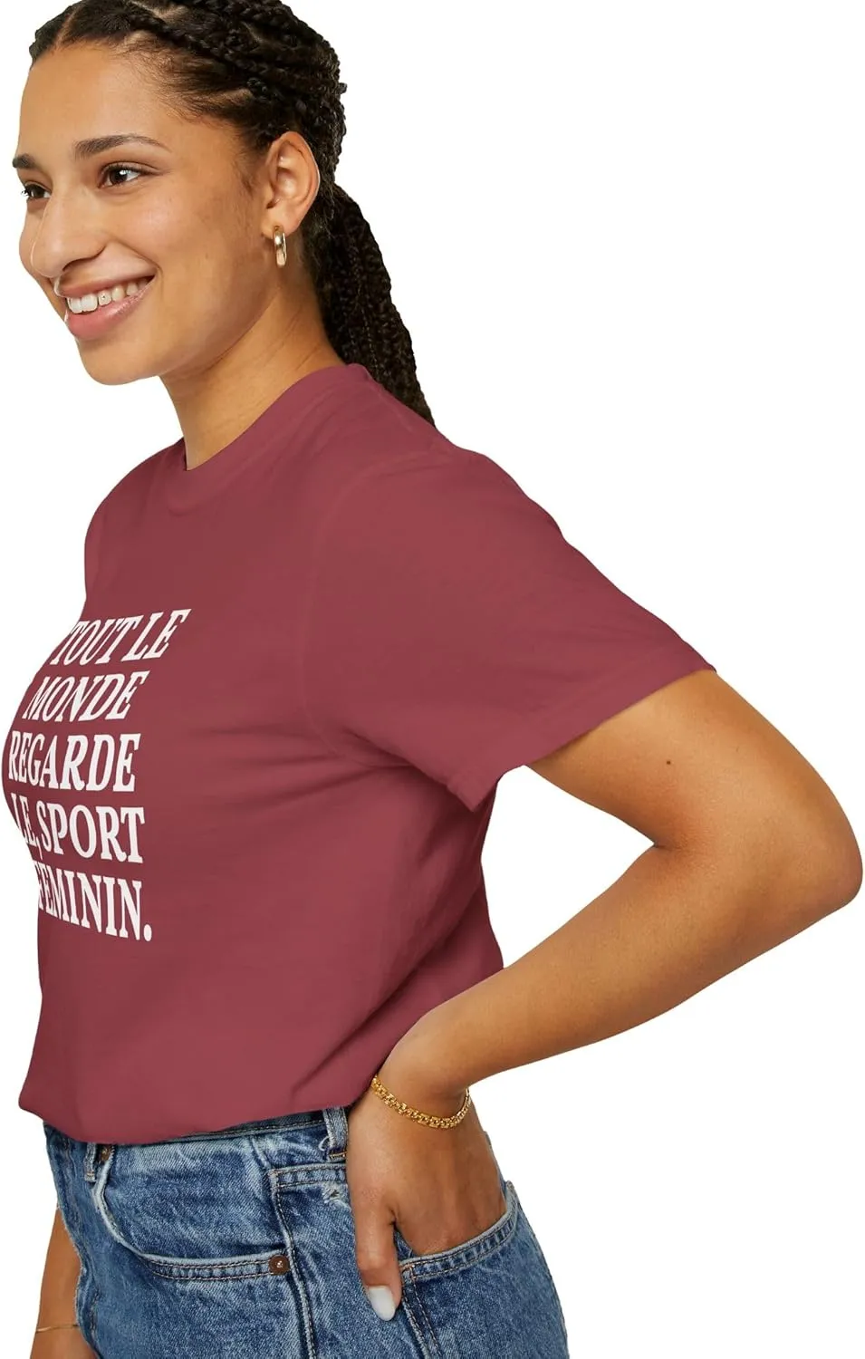 Style Donut - Everyone Watches Womens Sport French Tout le Monde regarde Sport feminin T-Shirt Tee