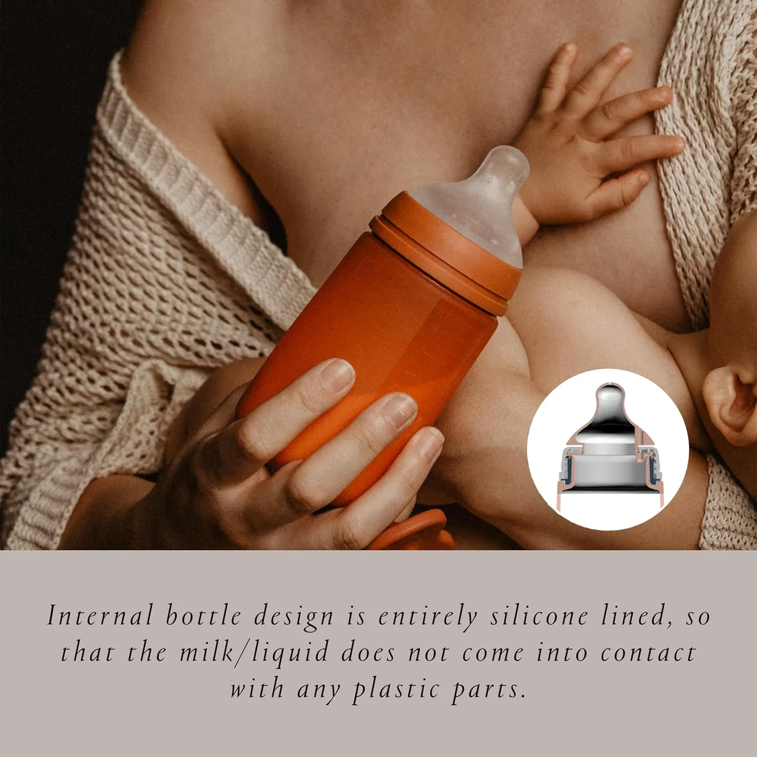 Suavinex Color Essence SX PRO Physiological Soft Flexible Silicone Baby Bottle, Anti Colic Baby Bottles, Supports Breast Feeding Babies, Made in Spain, Medium Flow, 8oz, Sunset Orange