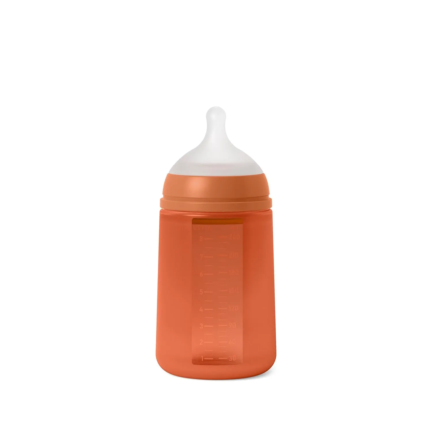 Suavinex Color Essence SX PRO Physiological Soft Flexible Silicone Baby Bottle, Anti Colic Baby Bottles, Supports Breast Feeding Babies, Made in Spain, Medium Flow, 8oz, Sunset Orange