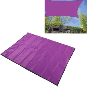 Sun Shade Sail Foldable Rectangular Awning Cloth for Courtyard Garden Swimming Pool Beach Shade Canopy Wind Sail for Yard Deck Lawn Outdoor Facility Activities(Purple)