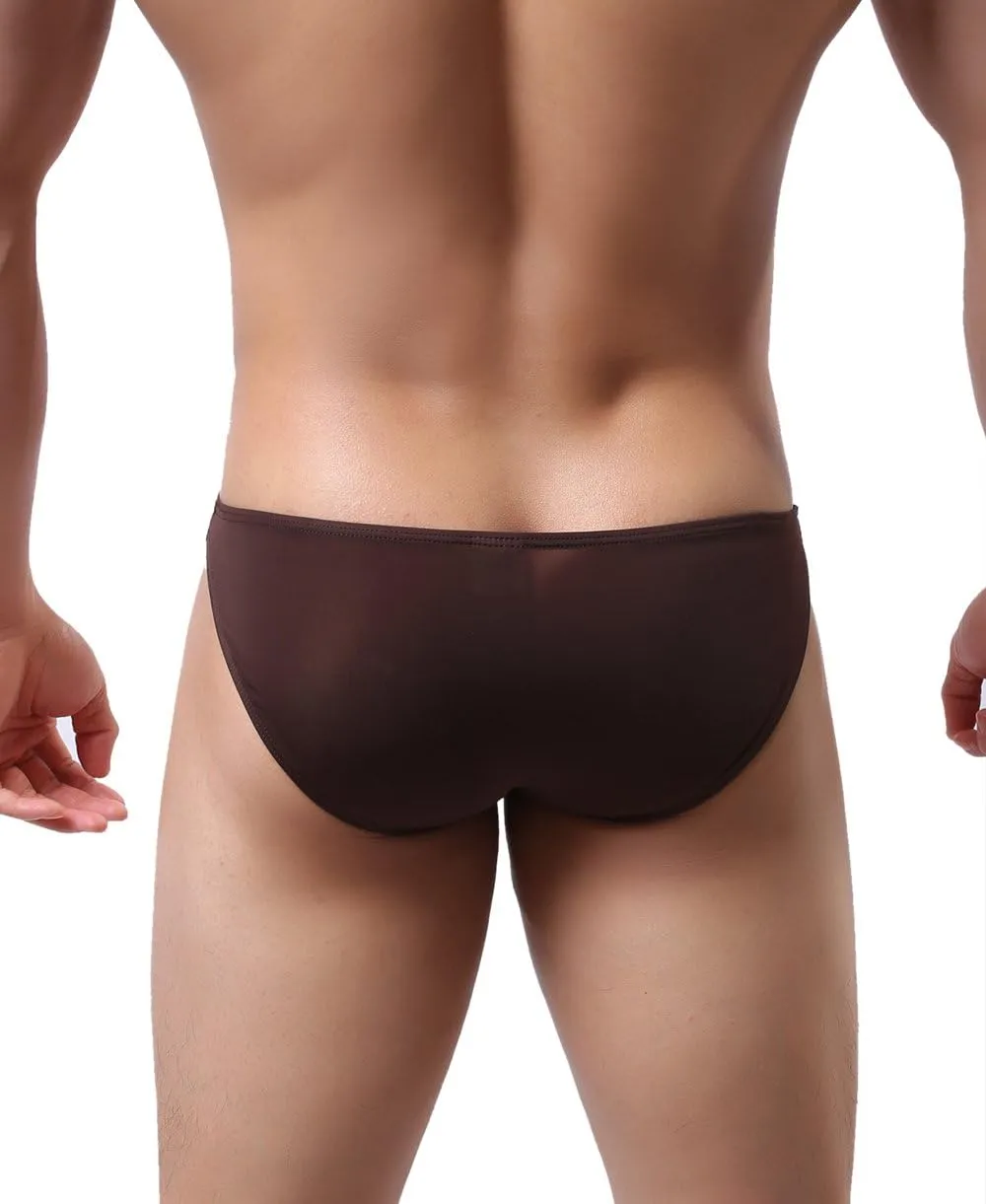 Super Soft Ice Silk Swim Briefs Men's Low-Rise Bikini Underwear 9023