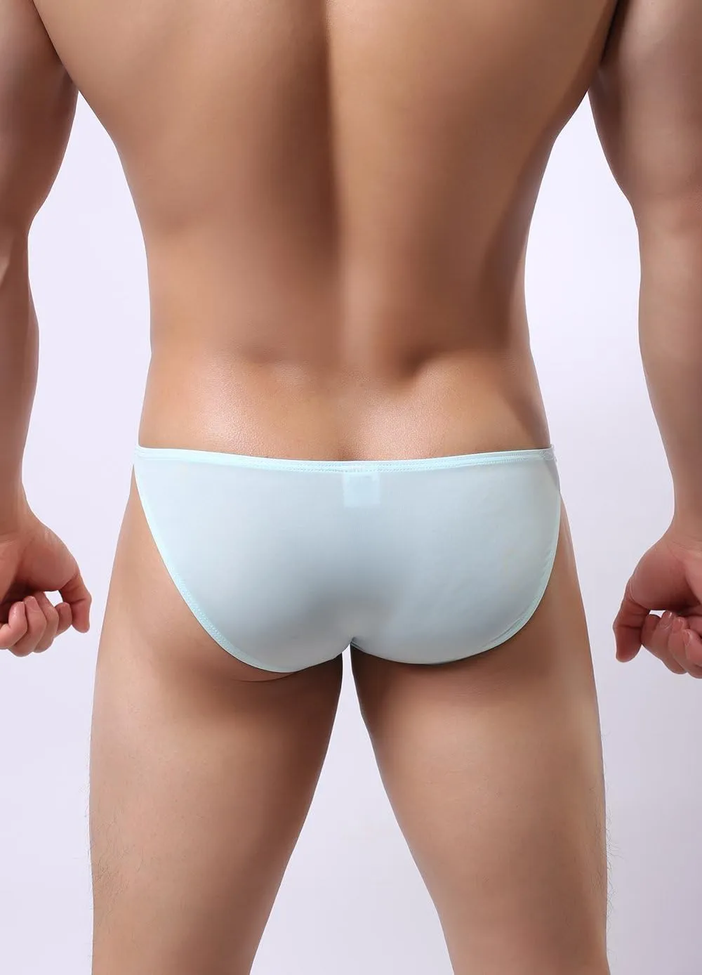 Super Soft Ice Silk Swim Briefs Men's Low-Rise Bikini Underwear 9023