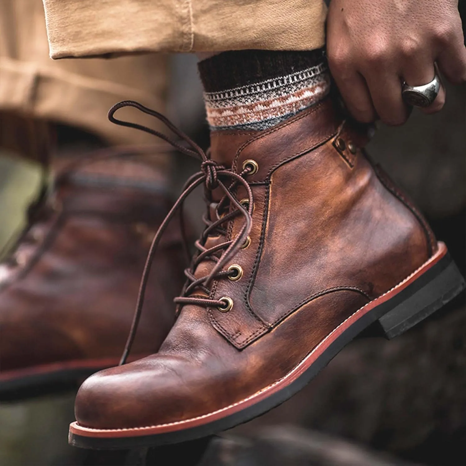 Tanner Shoes Mens Casual Boots Ankle Chukka Booties Oxford Leather Dress Boots
