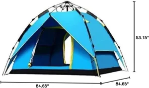 Tent for Camping Instant Cabin Outdoor 3-4 People Automatic Pressure Camping Tents Tu Silver Plaid Waterproof Sunscreen Strong Windbreak Fast Pop-Up Tents Outdoor camping adventure Winter fishi