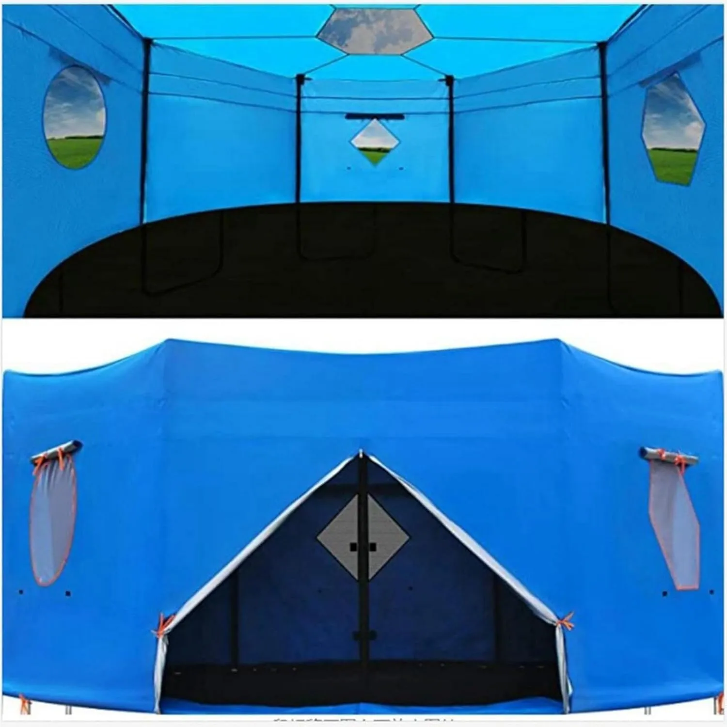 Tent for Trampoline, 6FT/8FT/10FT/12FT/14FT/15FT Trampoline Tent Cover, Trampoline Sunshade, Trampoline Accessories, for 6 Straight Pole Round Trampoline(8FT), Blue
