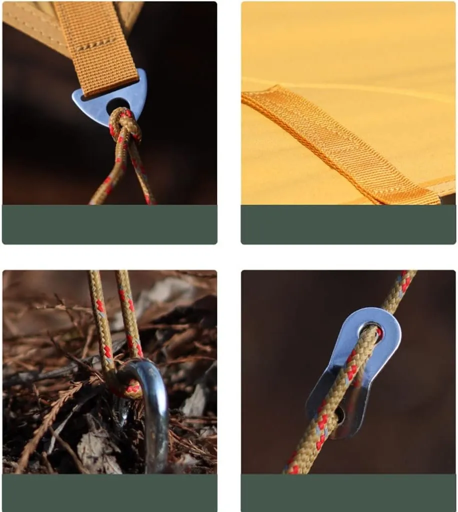 Tent Tarp Hammock Rain Fly Tent Tarp Camping Tarp for Camping Hiking Outdoor Sun Shelter Tent Tarp (Color : Polyester Cotton Fabric Yellow)