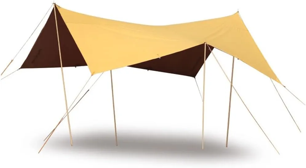 Tent Tarp Hammock Rain Fly Tent Tarp Camping Tarp for Camping Hiking Outdoor Sun Shelter Tent Tarp (Color : Polyester Cotton Fabric Yellow)