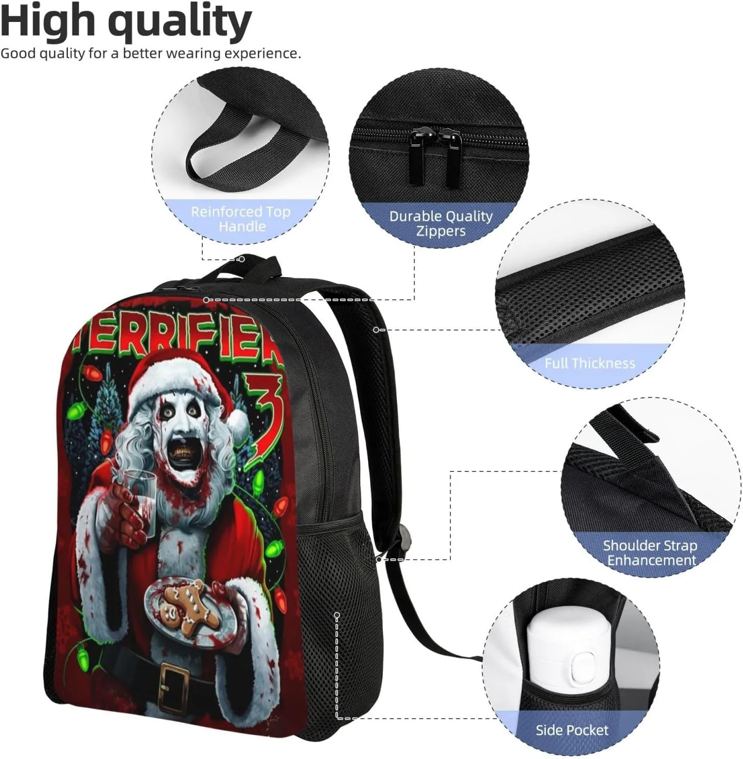 Terrifier Backpack, Leisure Travel Sports Backpack, Lightweight And Large Capacity