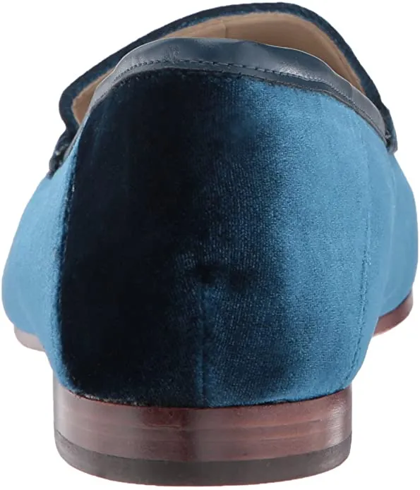 Timely Loraine Classic Flat On  Staple Edelman Sam Blue Moonlight Velvet Smart design Slip Loafers