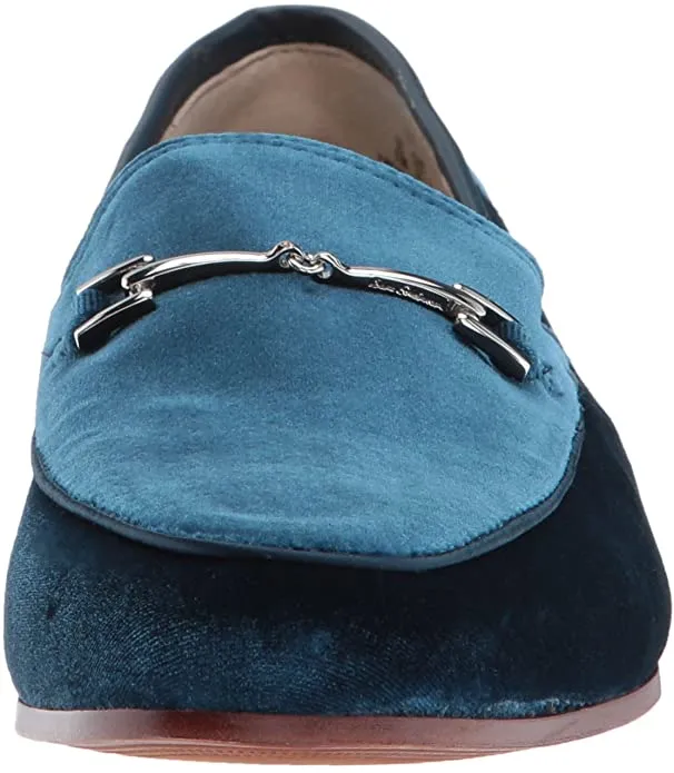 Timely Loraine Classic Flat On  Staple Edelman Sam Blue Moonlight Velvet Smart design Slip Loafers