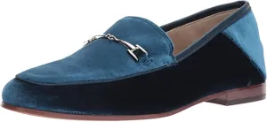 Timely Loraine Classic Flat On  Staple Edelman Sam Blue Moonlight Velvet Smart design Slip Loafers
