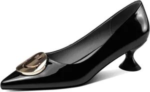 TinaCus Glossy Patent Leather Women's Handmade Pointed Toe Loafer Pumps with Cute Smile Pattern
