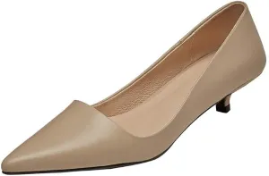 TinaCus Women's Handmade Embossed Genuine Leather Pointed Toe Sexy Kitten Heel Slip On Silver Loafer Pumps