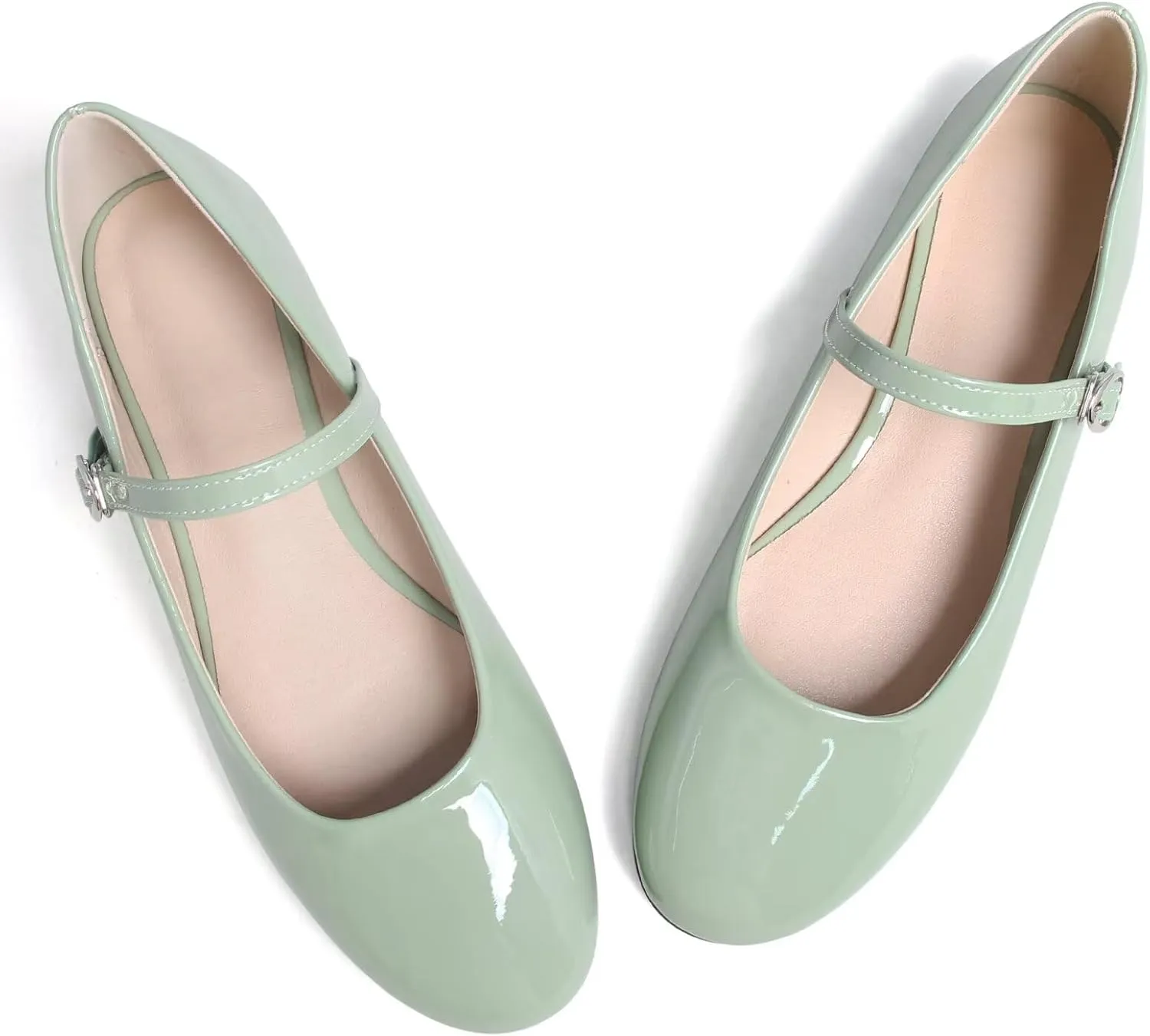 TN TANGNEST Women's Mary Jane Flats Fashion Square Toe Slip On Buckle Flats Soft Comfortable Casual Flat Shoes