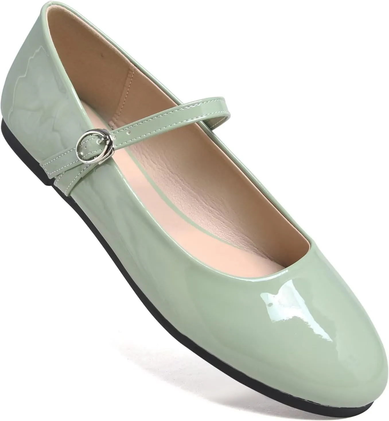 TN TANGNEST Women's Mary Jane Flats Fashion Square Toe Slip On Buckle Flats Soft Comfortable Casual Flat Shoes