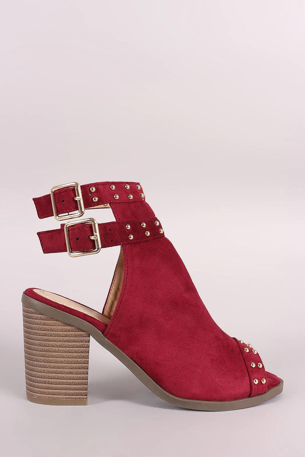 Toe Competitive Robust Mules Suede Heeled Open Chunky Studded