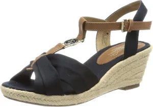 Tom Tailor Women's 1190902 Wedge Sandal, Navy, 10 UK