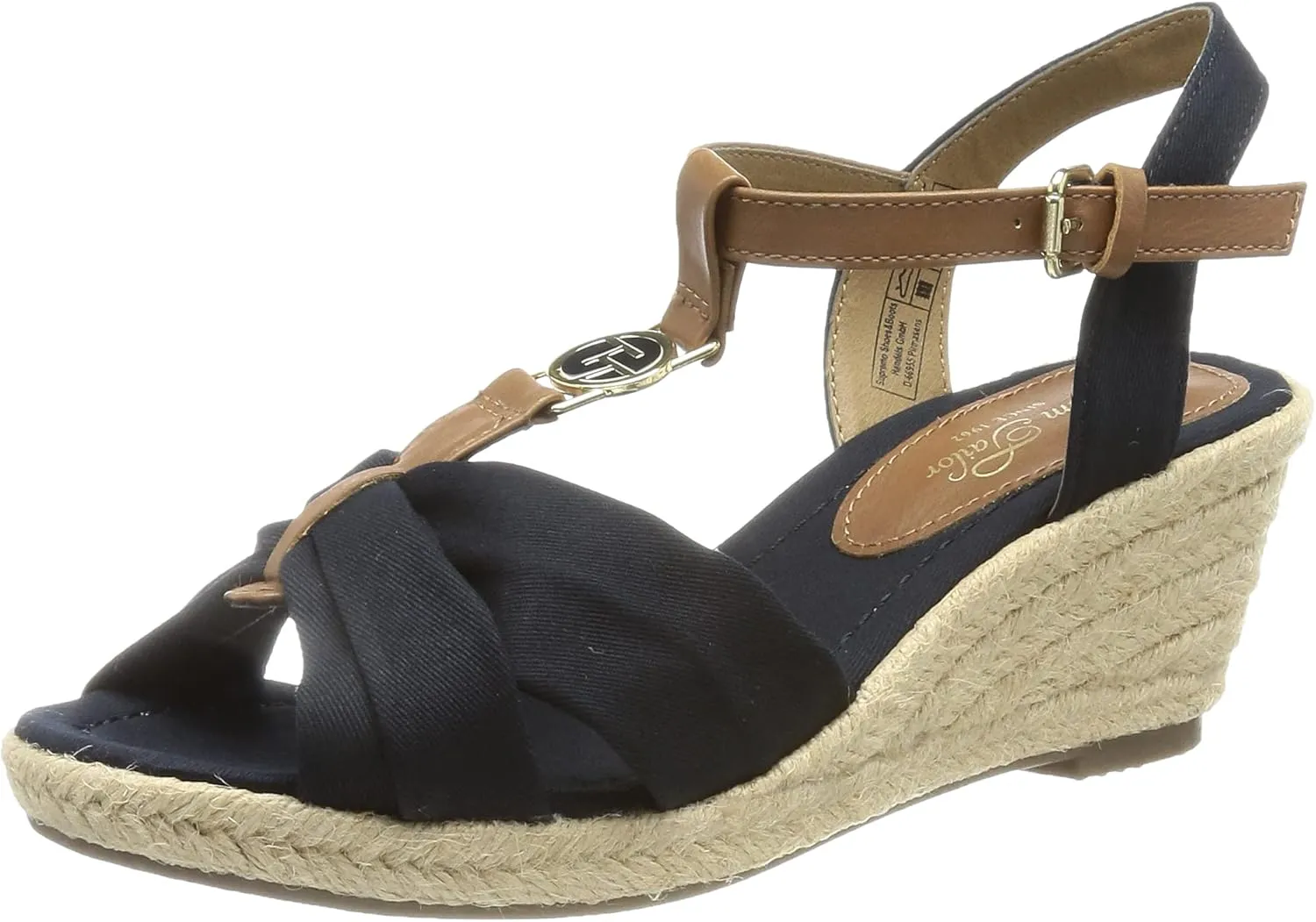 Tom Tailor Women's 1190902 Wedge Sandal, Navy, 10 UK