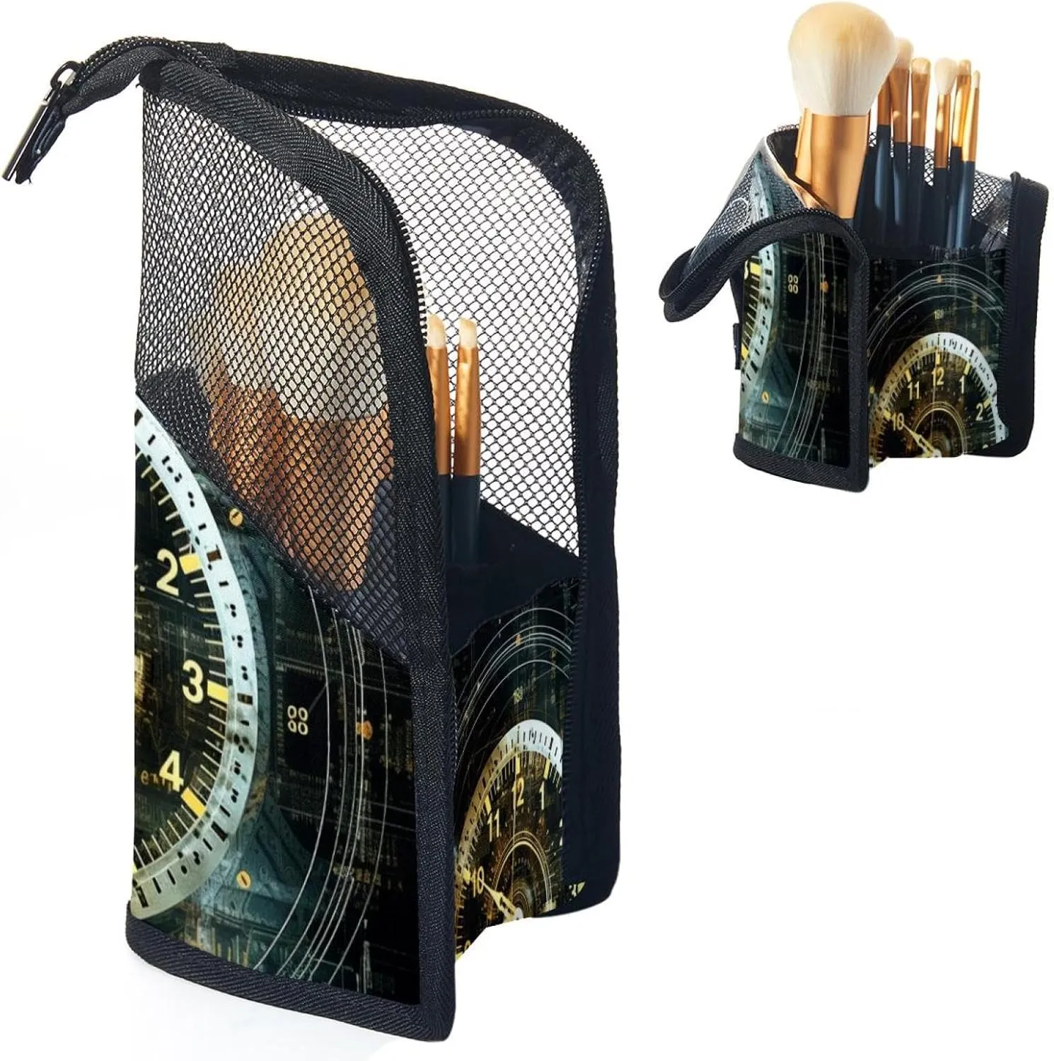 Travel Toiletry Bag,Small Makeup Bag,Vintage Mechanical Clock,Make up Bags for Women