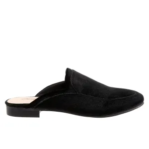 Trotters Ginette T2159-048 Womens Black Suede Slip On Mule Sandals Shoes
