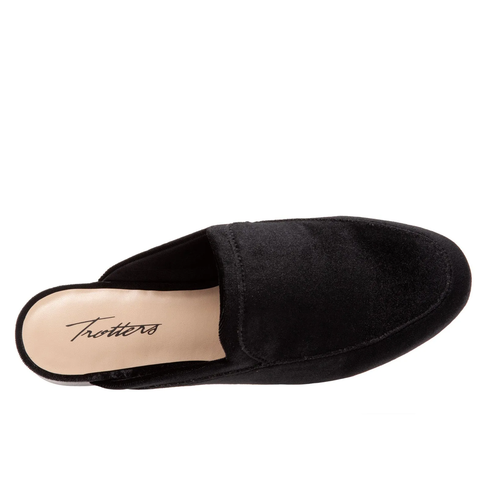 Trotters Ginette T2159-048 Womens Black Suede Slip On Mule Sandals Shoes