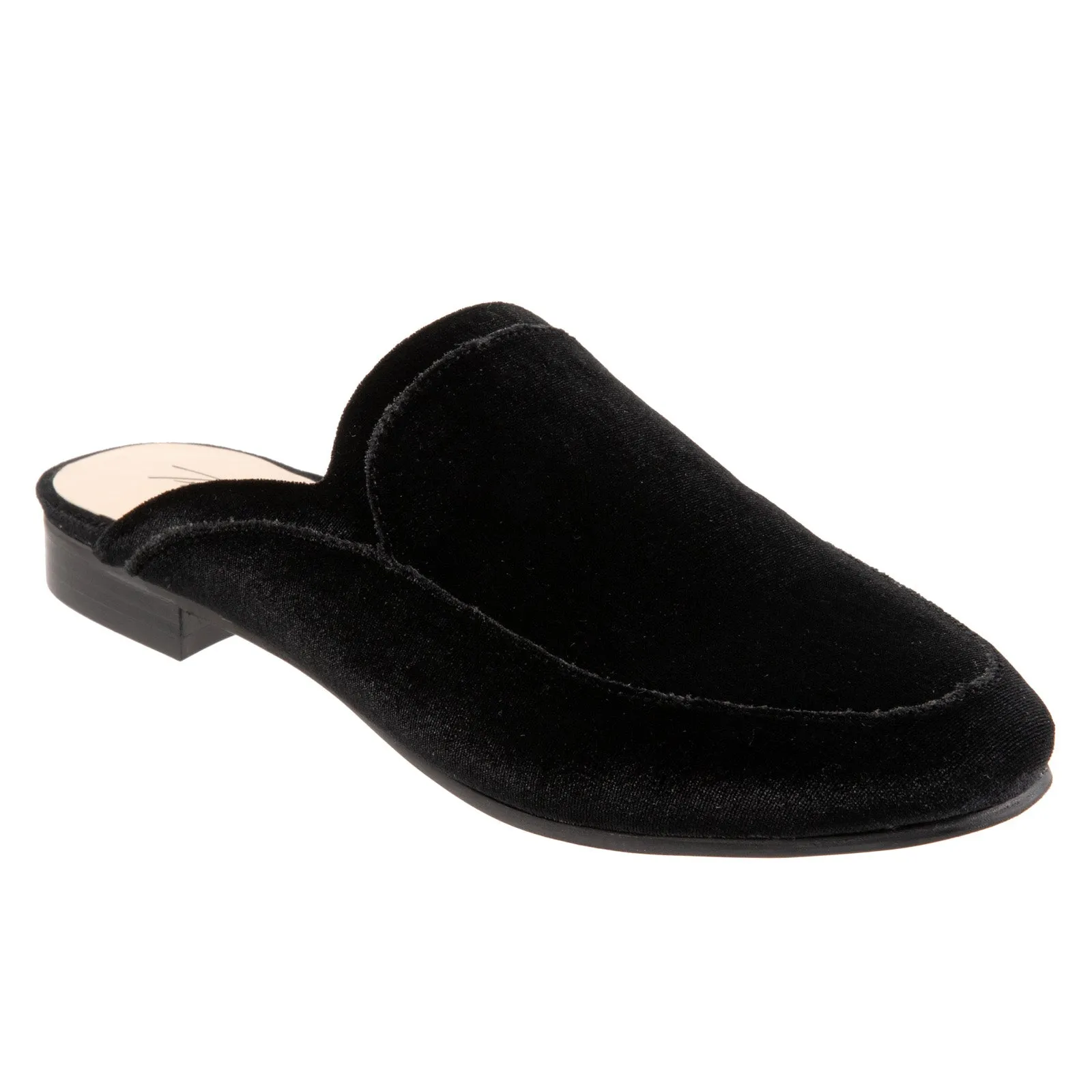 Trotters Ginette T2159-048 Womens Black Suede Slip On Mule Sandals Shoes