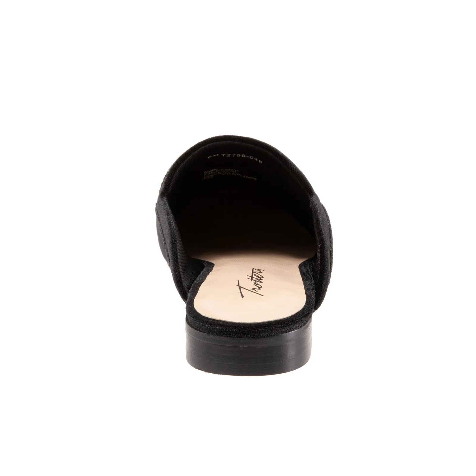 Trotters Ginette T2159-048 Womens Black Suede Slip On Mule Sandals Shoes