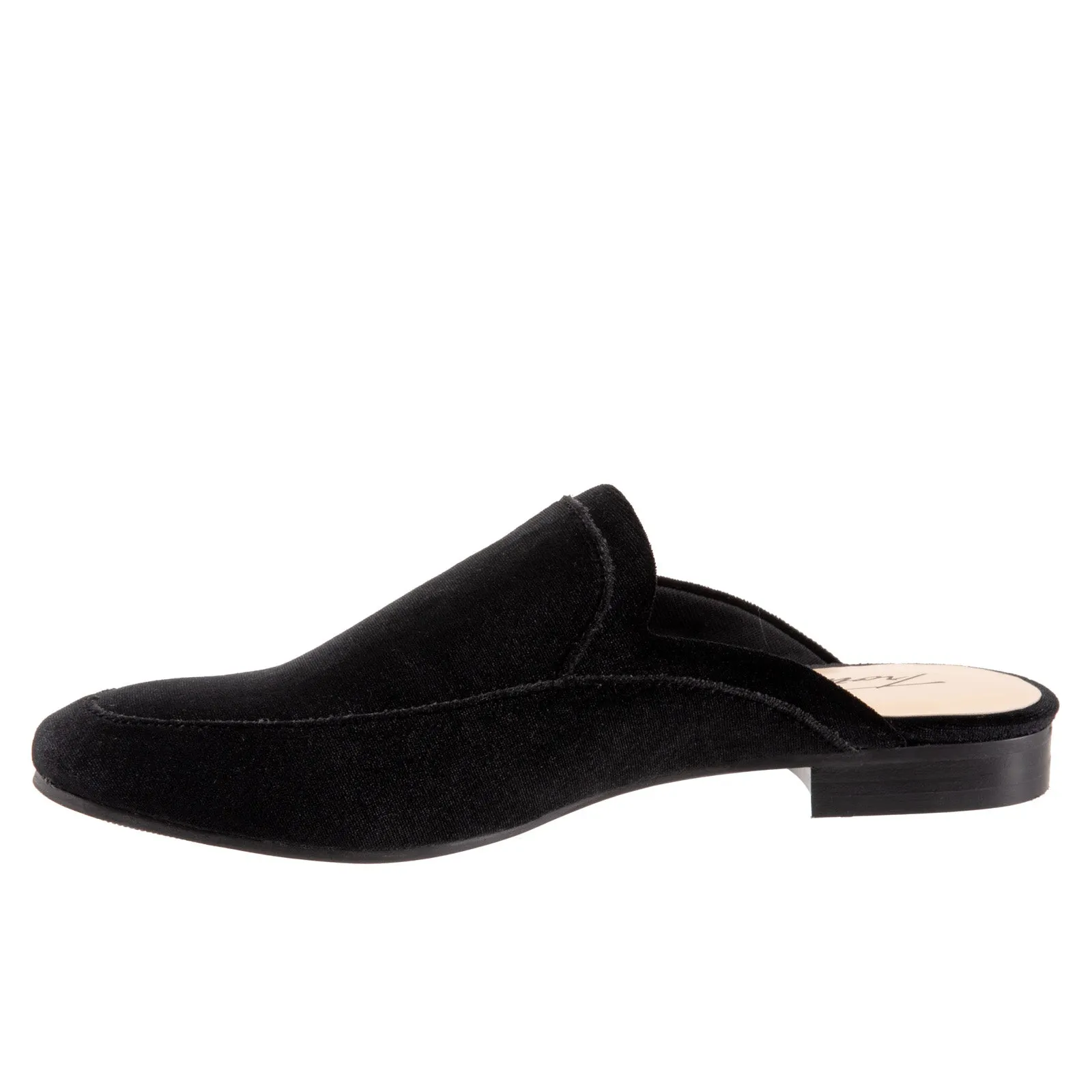 Trotters Ginette T2159-048 Womens Black Suede Slip On Mule Sandals Shoes