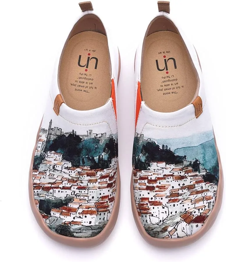UIN Women's Artistic Slip-On Shoes Vibrant Floral Casual Loafers Lightweight Comfortable Travel Footwear
