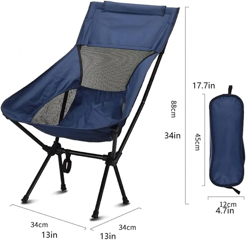 Ultra-Light Folding Chair,High-Back Camping Chair,Breathable Mesh Backpack Chair,Outdoor,Camping,Picnic,Hiking,Travel (Color : A)