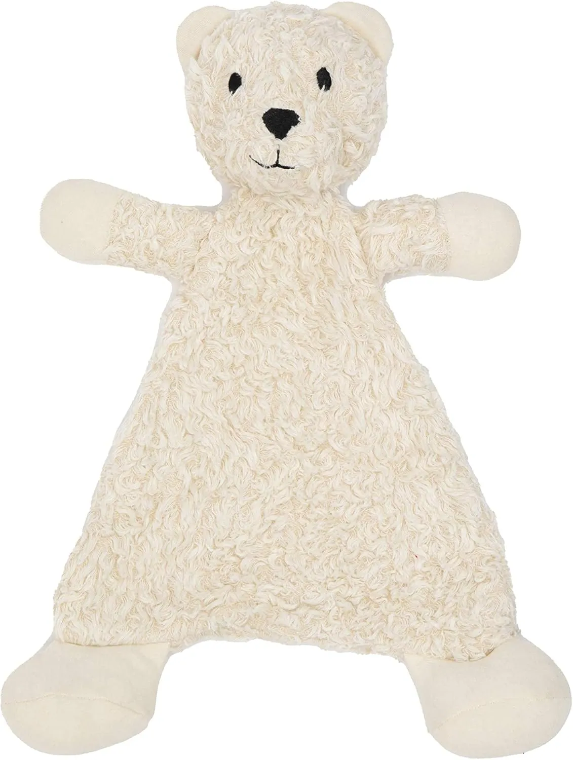 Under the Nile Organic Cotton Flat Faux Fur Sherpa Snuggle Bear Toy, 13” Tall