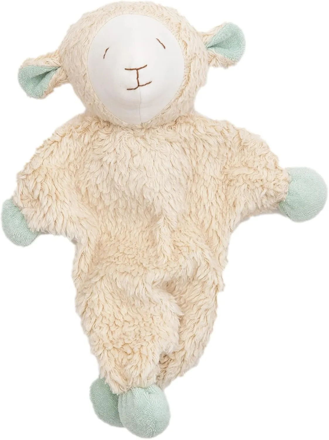 Under the Nile Organic Cotton Flat Sherpa Snuggle Sheep Toy Surf Spray, Size 13" Tall