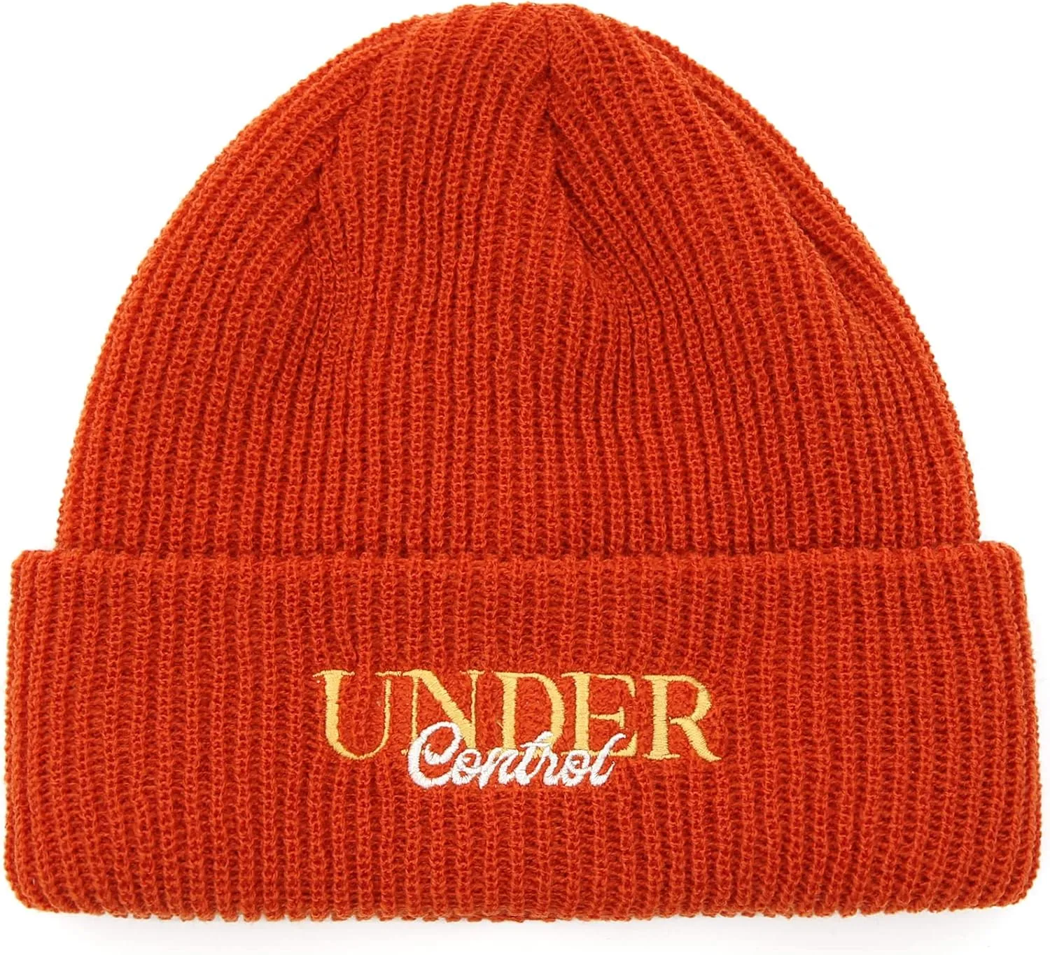 UNDERCONTROL Logo Label Patch Unisex Fall Winter Short Thick Cuffed Rollup Warm Beanie Korea Trawler Fisherman Knit Skull Hat