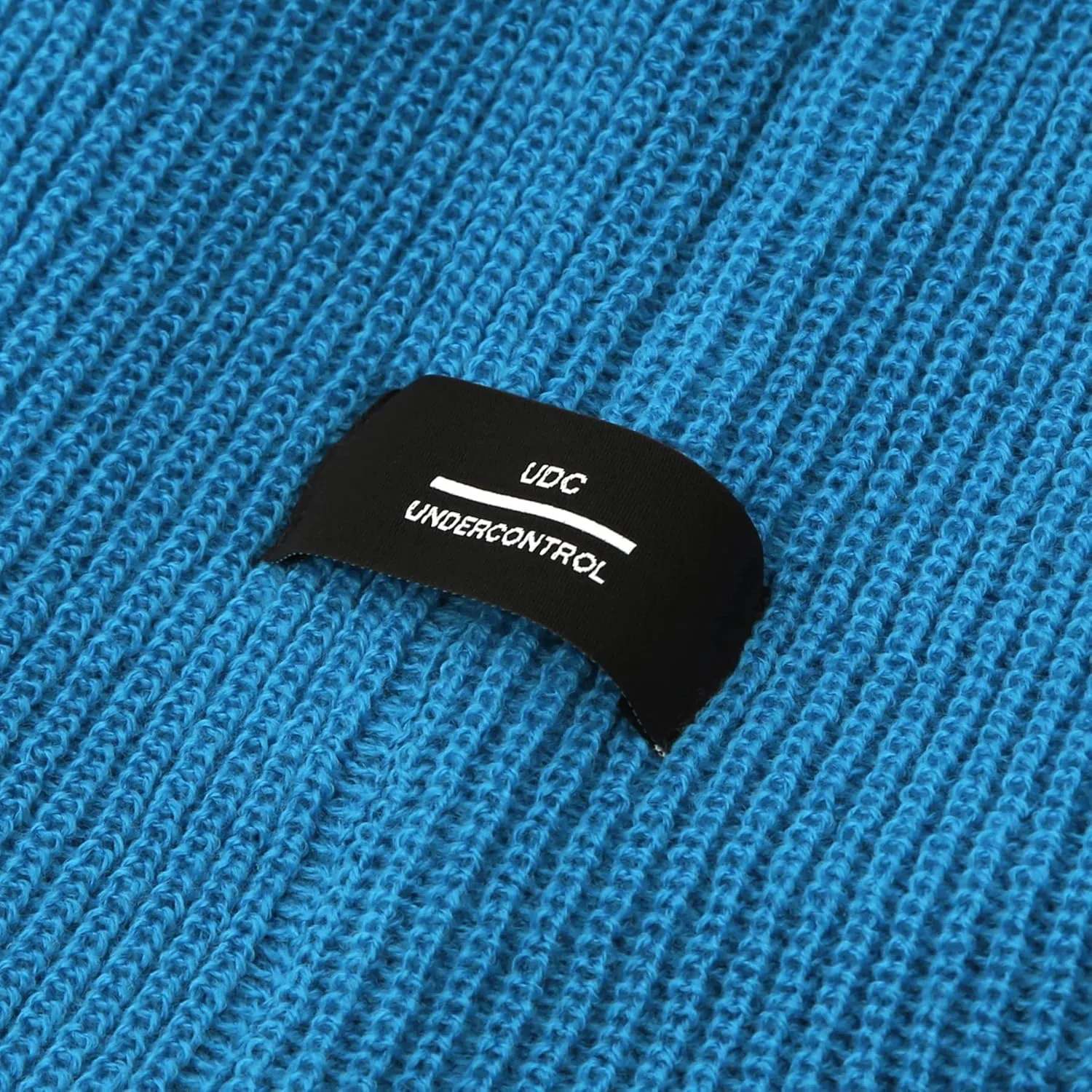 UNDERCONTROL Logo Label Patch Unisex Fall Winter Short Thick Cuffed Rollup Warm Beanie Korea Trawler Fisherman Knit Skull Hat
