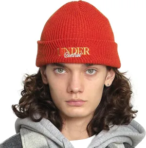 UNDERCONTROL Logo Label Patch Unisex Fall Winter Short Thick Cuffed Rollup Warm Beanie Korea Trawler Fisherman Knit Skull Hat