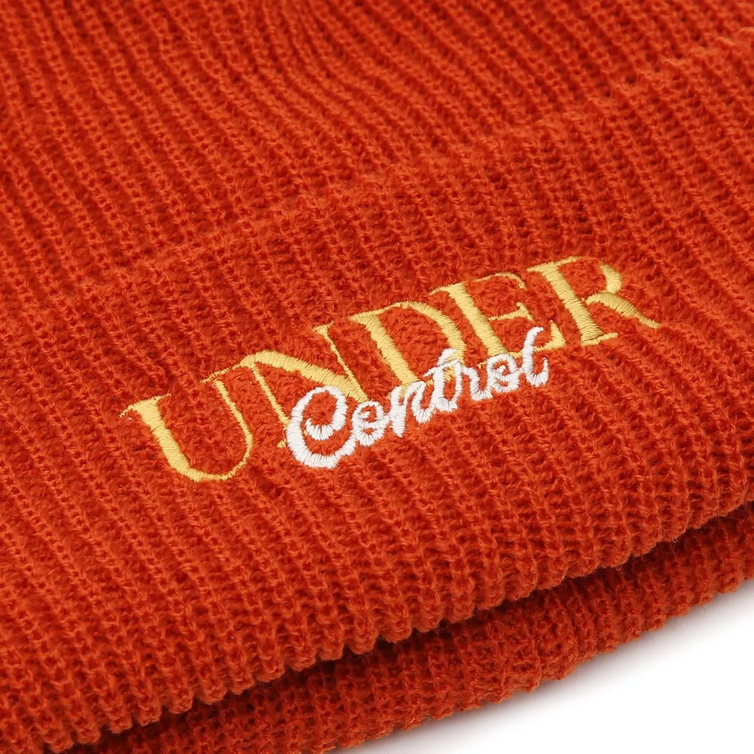UNDERCONTROL Logo Label Patch Unisex Fall Winter Short Thick Cuffed Rollup Warm Beanie Korea Trawler Fisherman Knit Skull Hat
