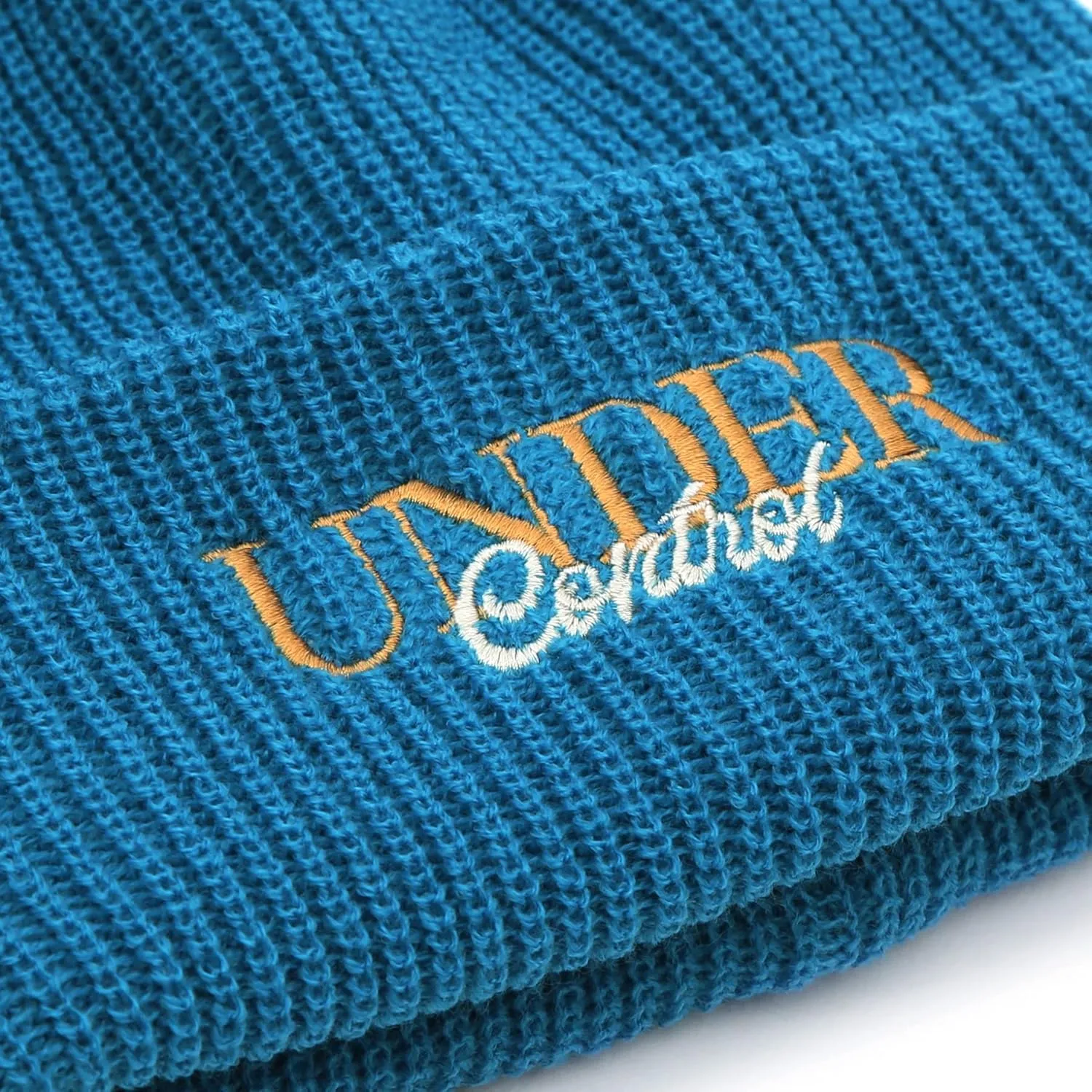 UNDERCONTROL Logo Label Patch Unisex Fall Winter Short Thick Cuffed Rollup Warm Beanie Korea Trawler Fisherman Knit Skull Hat
