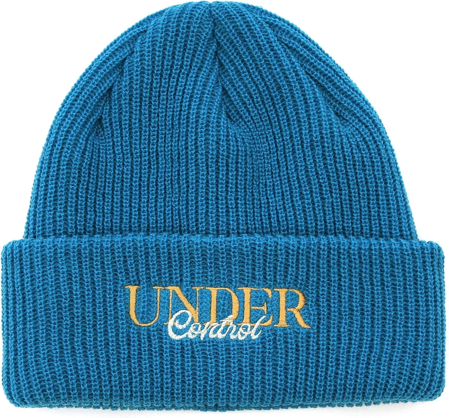 UNDERCONTROL Logo Label Patch Unisex Fall Winter Short Thick Cuffed Rollup Warm Beanie Korea Trawler Fisherman Knit Skull Hat